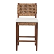 bali & pari Alise Handwoven Seagrass Counter Stool with Wood Frame Brown