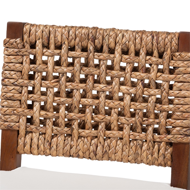 bali & pari Alise Handwoven Seagrass Counter Stool with Wood Frame Brown