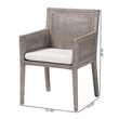 bali & pari Karis Rattan Dining Chair Armchair with Wood Frame Grey
