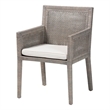 bali & pari Karis Rattan Dining Chair Armchair with Wood Frame Grey