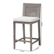 bali & pari Sofia Rattan Counter Stool with Wood Frame Counter Height Grey