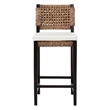 bali & pari Alise Bar Stool with Wood Frame Bar Height Chair Dark Brown