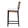 bali & pari Alise Bar Stool with Wood Frame Bar Height Chair Dark Brown