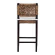 bali & pari Alise Bar Stool with Wood Frame Bar Height Chair Dark Brown