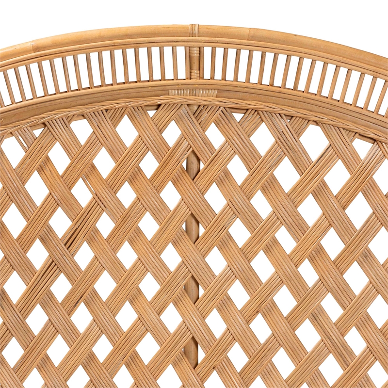 bali & pari Isabel Rattan Headboard Handwoven Wicker Panel Honey Queen Size