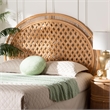 bali & pari Isabel Rattan Headboard Handwoven Wicker Panel Honey Queen Size