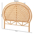 bali & pari Isabel Rattan Headboard Handwoven Wicker Panel Honey Queen Size