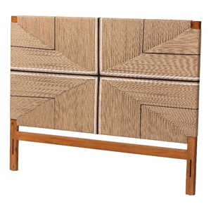bali & pari Prita Headboard with Wood Frame Handwoven Backrest Panel King Size