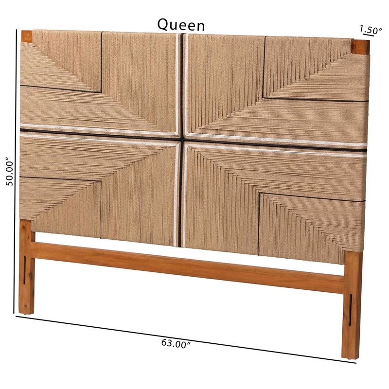 bali & pari Prita Headboard with Wood Frame Backrest Panel Queen Size