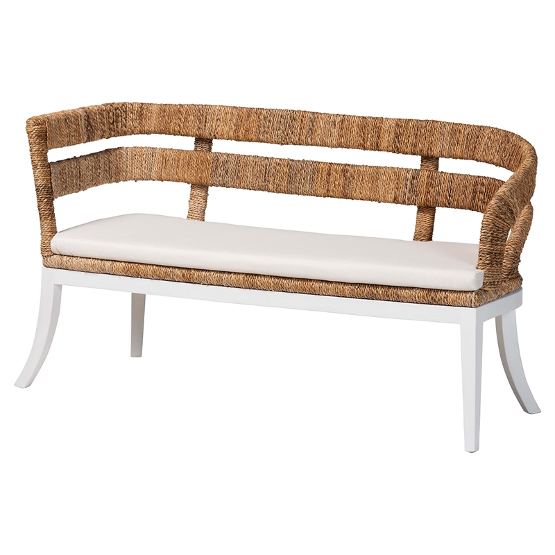 bali & pari Ubud Dining Nook Set with Wood Table Bench and Chairs 5 Piece