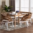 bali & pari Ubud Dining Nook Set with Wood Table Bench and Chairs 5 Piece
