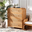 bali & pari Sampit Rattan 4-Drawer Storage Cabinet - Handwoven Cane Unit