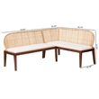 bali & pari Okinawa 2-Piece Corner Bench Set with Cushion Dining Nook Seating