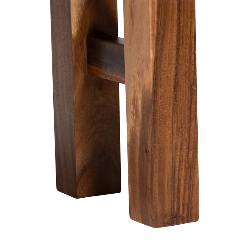 bali & pari Luli Suar Wood Bar Table - Handcrafted Solid Wood Console