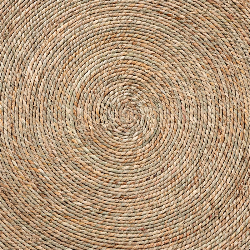 bali & pari Fumito Handwoven Seagrass End Table - Round Boho Side Table