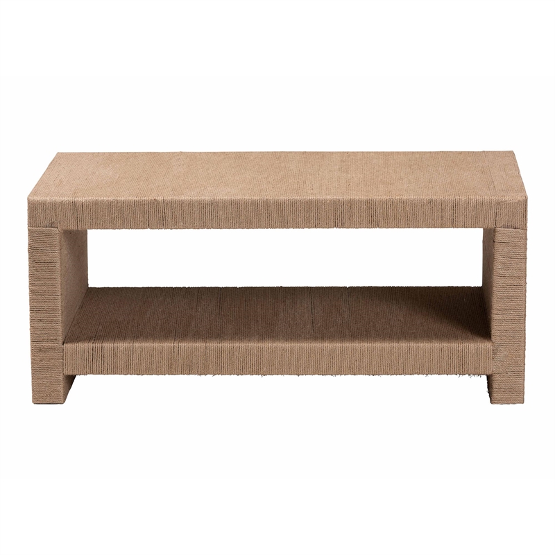 bali & pari Adaya Handwoven Jute Coffee Table - Rectangular Center Table