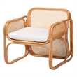 bali & pari Cambridge Natural Rattan Armchair - Handcrafted Lounge Chair