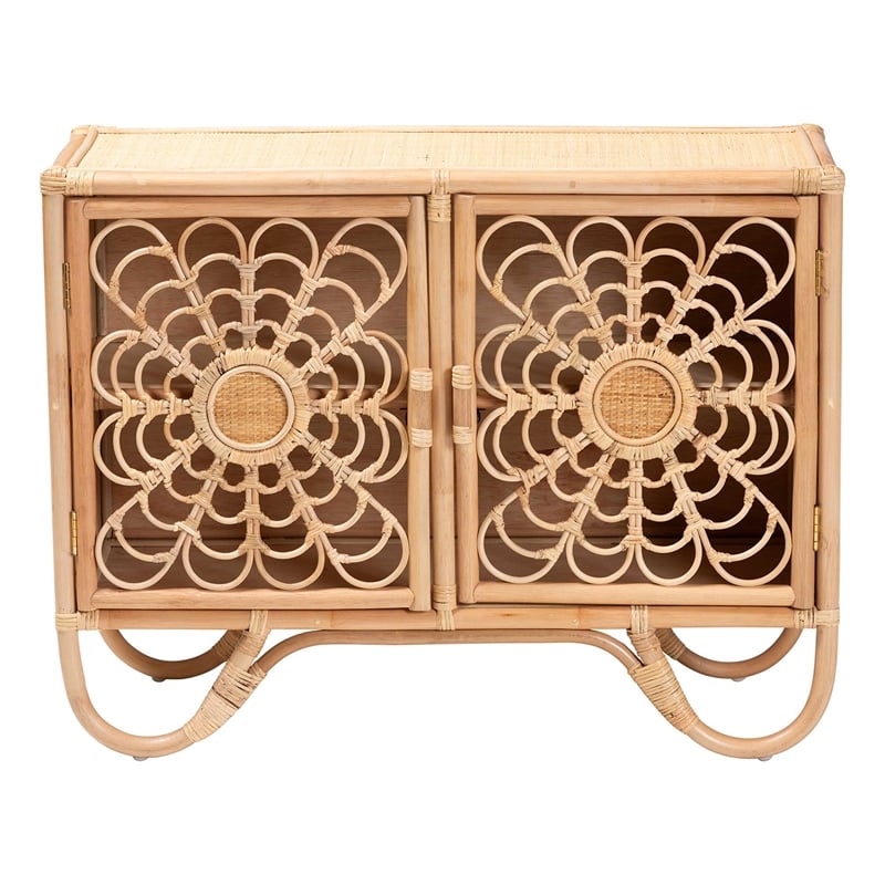bali & pari Acelin Natural Rattan Storage Cabinet