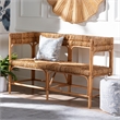 bali & pari Adisa Natural Rattan Bench - Handcrafted Banquette
