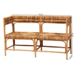 bali & pari Adisa Natural Rattan Bench - Handcrafted Banquette