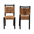 bali & pari Raniya Seagrass Dining Chair Set of 2- Mango Wood Frame - Black