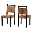 bali & pari Raniya Seagrass Dining Chair Set of 2- Mango Wood Frame - Black