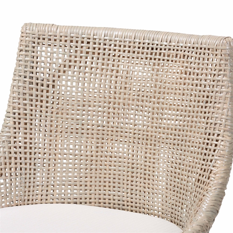 bali & pari Bella Swivel Rattan Bar Stool with Cushion - Grey