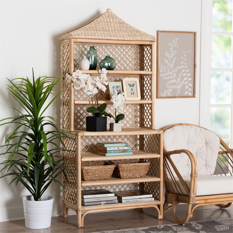 bali & pari Adonis Natural Rattan Display Shelf
