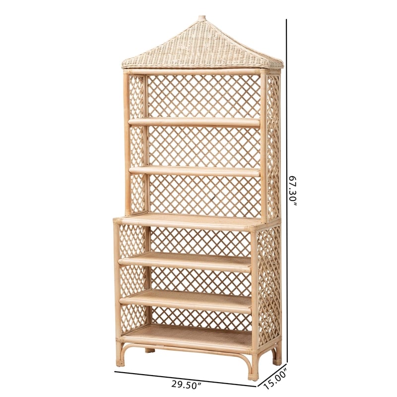 bali & pari Adonis Natural Rattan Display Shelf