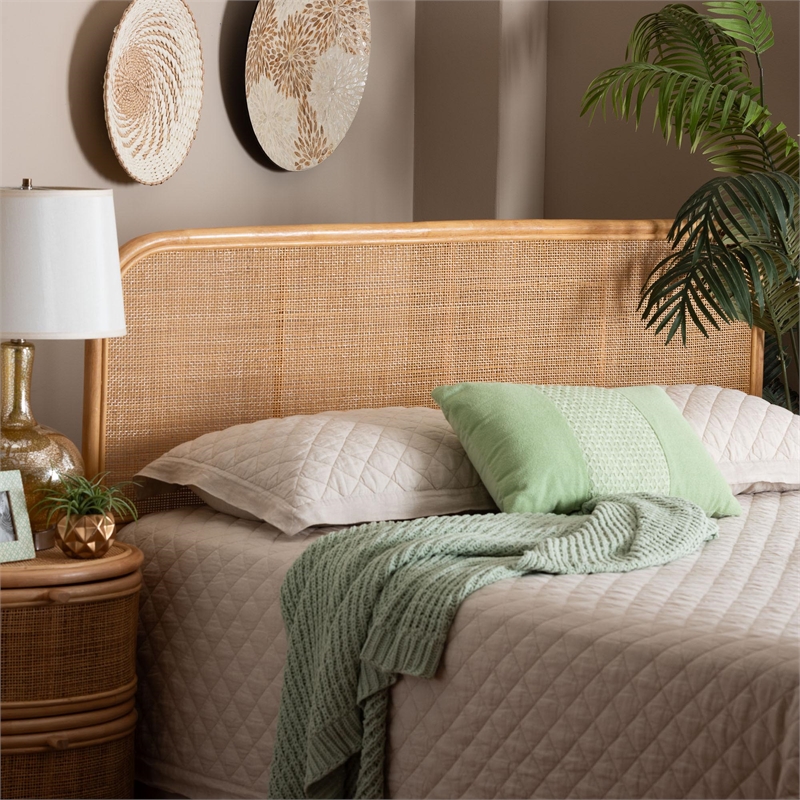 bali & pari Agota Natural Rattan Standalone Queen Headboard