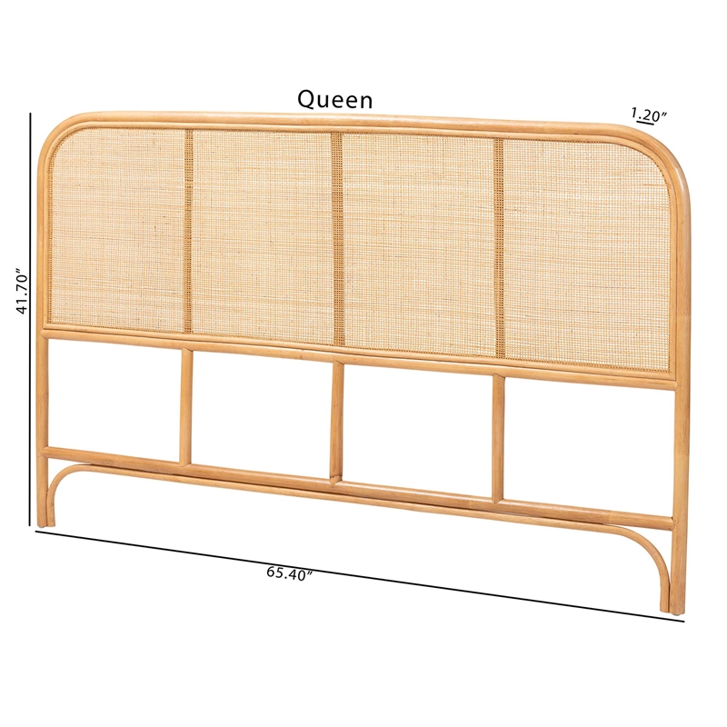 bali & pari Agota Natural Rattan Standalone Queen Headboard
