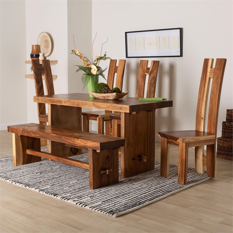 bali & pari Lin Suar Wood 6-Piece Dining Set