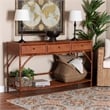 bali & pari Brier Marbled Tortoise Natural Rattan Console Table