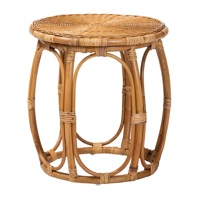 bali & pari Jayana Natural Rattan Round End Table