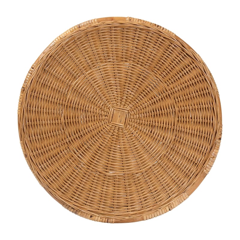 bali & pari Jayana Natural Rattan Round End Table