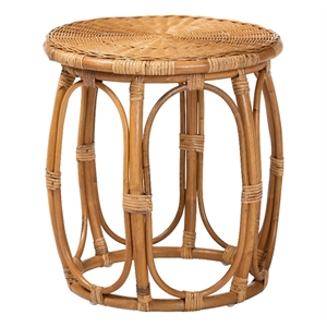 bali & pari Jayana Natural Rattan Round End Table