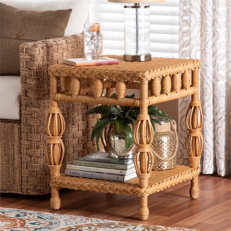 bali & pari Dolby Natural Rattan End Table