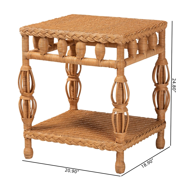 bali & pari Dolby Natural Rattan End Table
