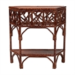 bali & pari Gaspar Marbled Tortoise Natural Rattan Console Table