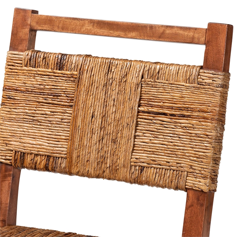 bali & pari Chabela Seagrass Counter Stool Set of 2 - Solid Mango Wood Frame