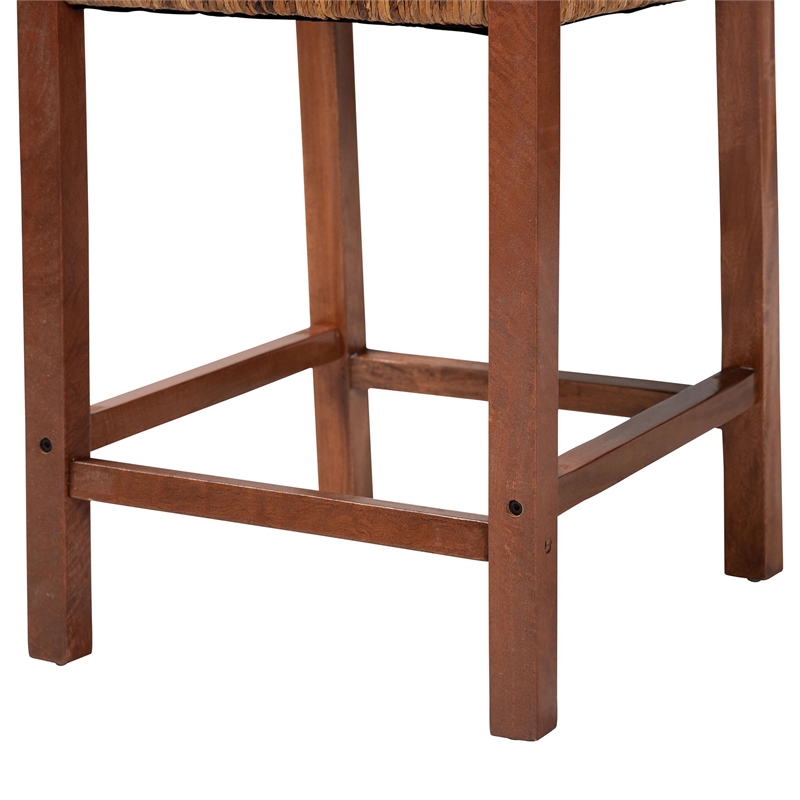 bali & pari Chabela Seagrass Counter Stool Set of 2 - Solid Mango Wood Frame