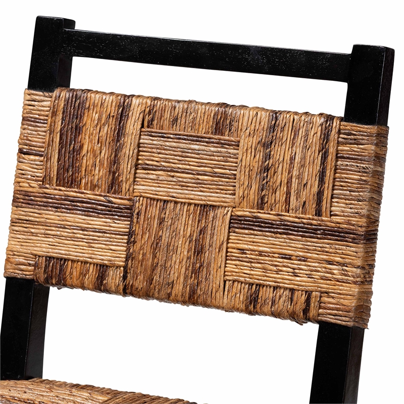 bali & pari Raniya Seagrass Counter Stool Set of 2 - Solid Mango Wood Frame
