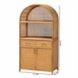 bali & pari Mairen Arched Natural Rattan Storage Cabinet