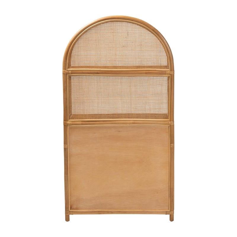 bali & pari Mairen Arched Natural Rattan Storage Cabinet