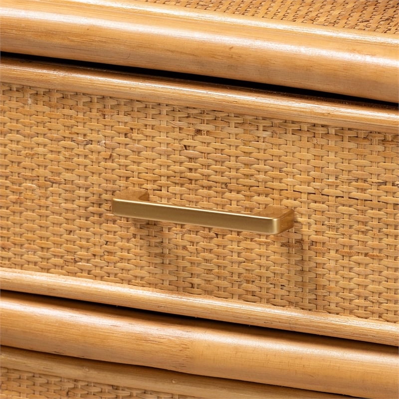 bali & pari Mairen Arched Natural Rattan Storage Cabinet