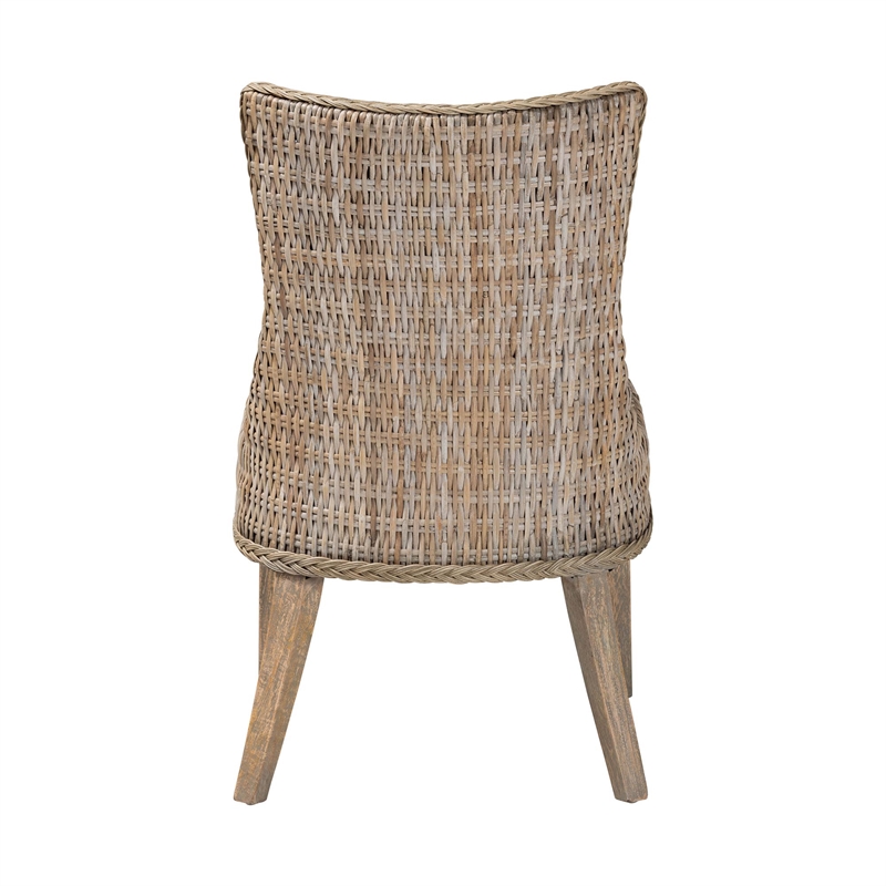 bali & pari Derris Natural Rattan Dining Chair with Cushion