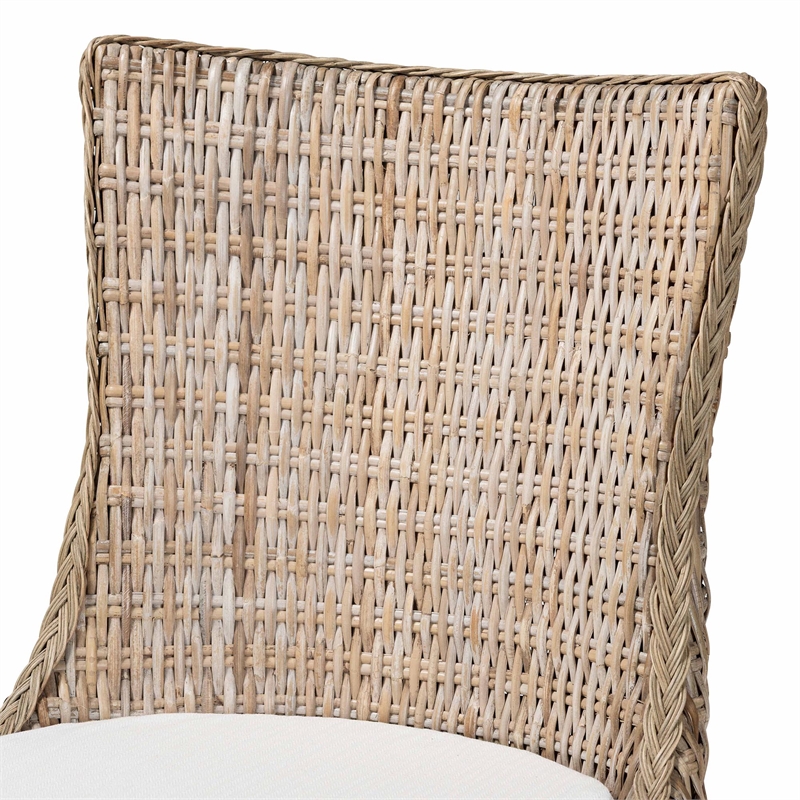 bali & pari Derris Natural Rattan Dining Chair with Cushion