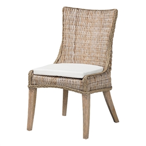 bali & pari Derris Natural Rattan Dining Chair with Cushion