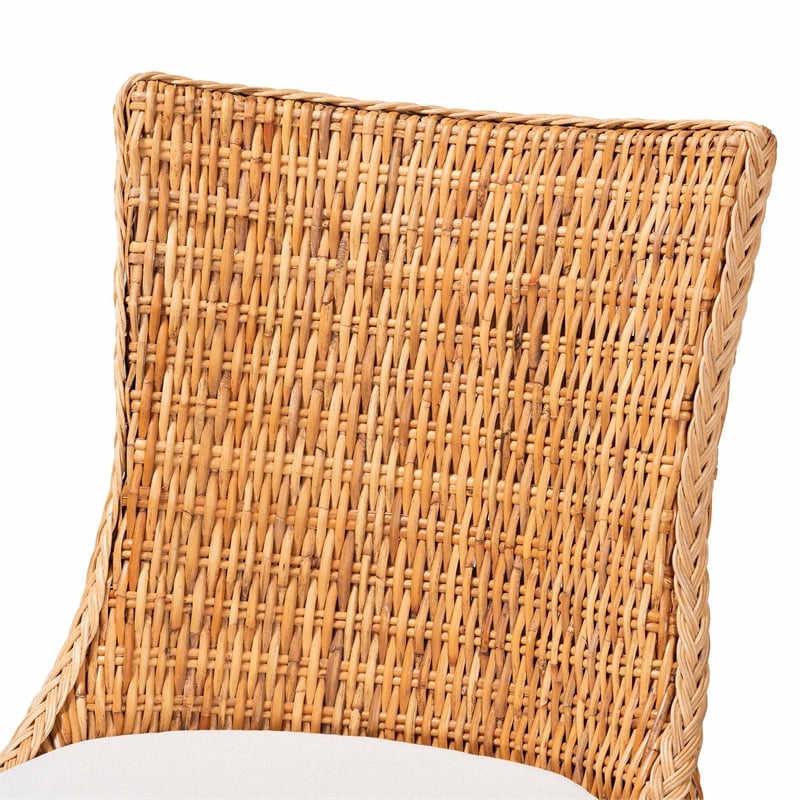 bali & pari Derris Natural Rattan Dining Chair with Cushion
