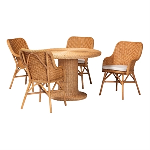 bali & pari Wistan 5-Piece Rattan Dining Set